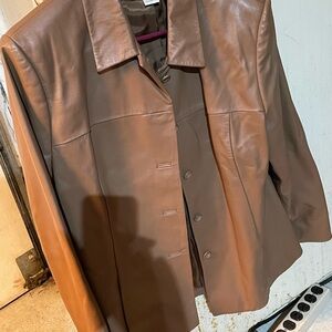 Pendleton Brown button down Leather Jacket Timeless Style